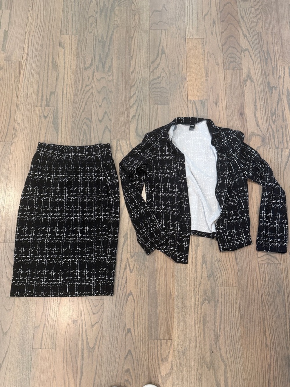 Black Tweed Pencil Skirt - Classic Women's Skirt